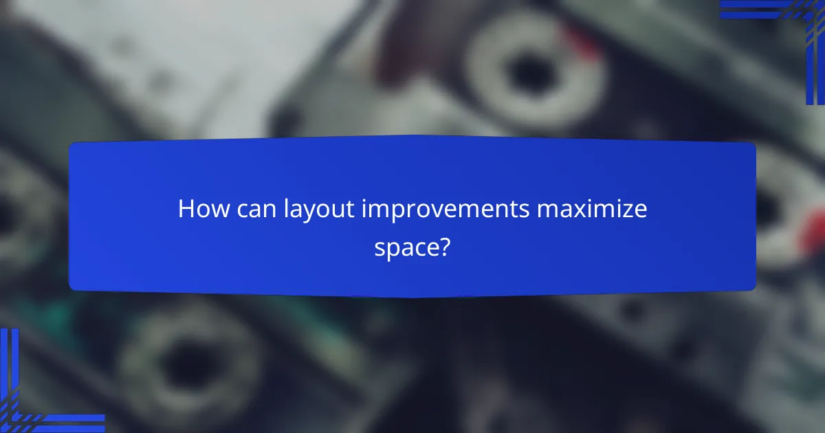 How can layout improvements maximize space?